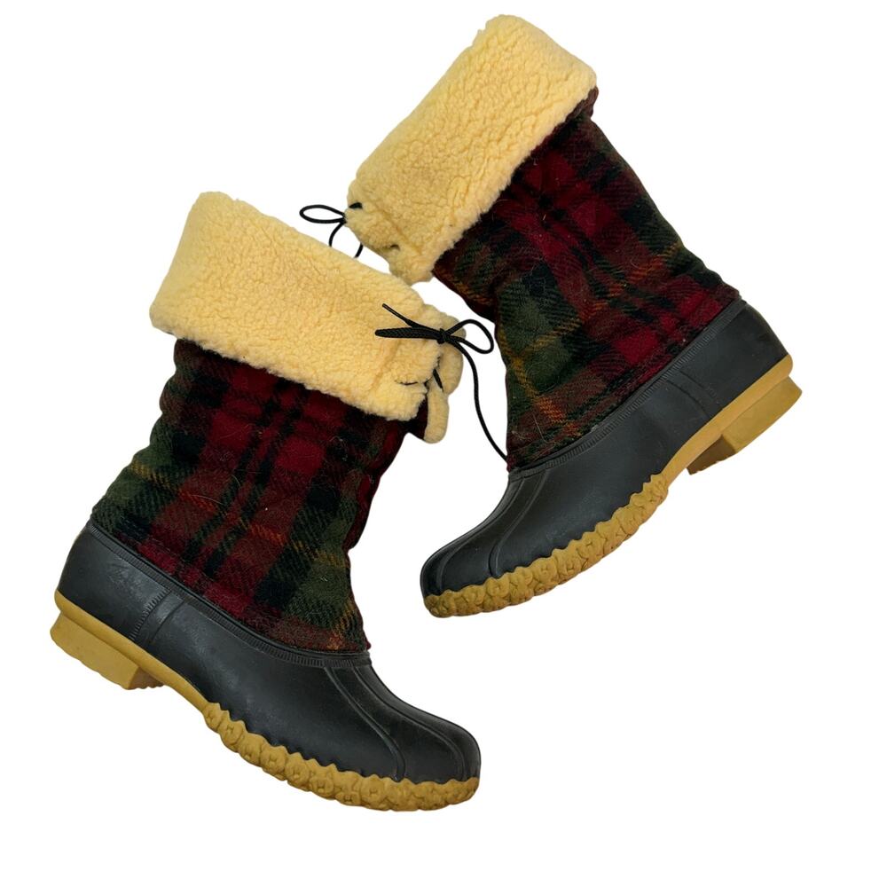 Vintage L.L. Bean Plaid Duck Boots 8